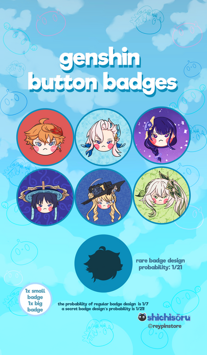 genshin impact | button badges blind packs