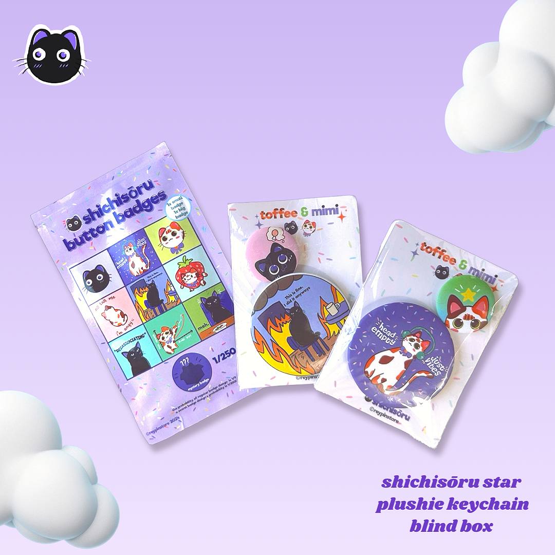 shichisōru mimi & toffee | button badges blind packs