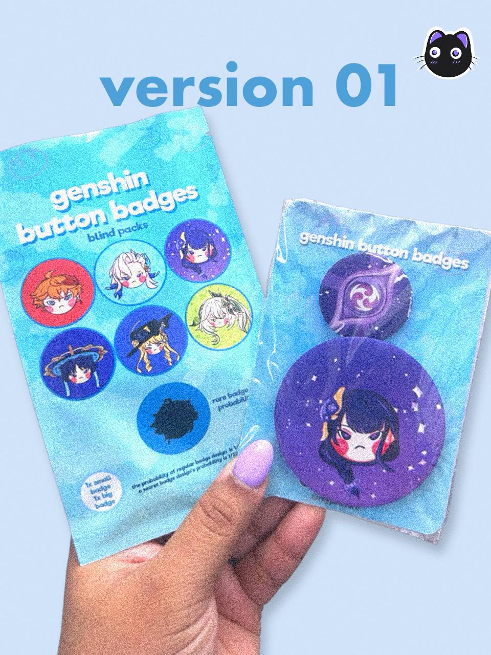 genshin impact | button badges blind packs