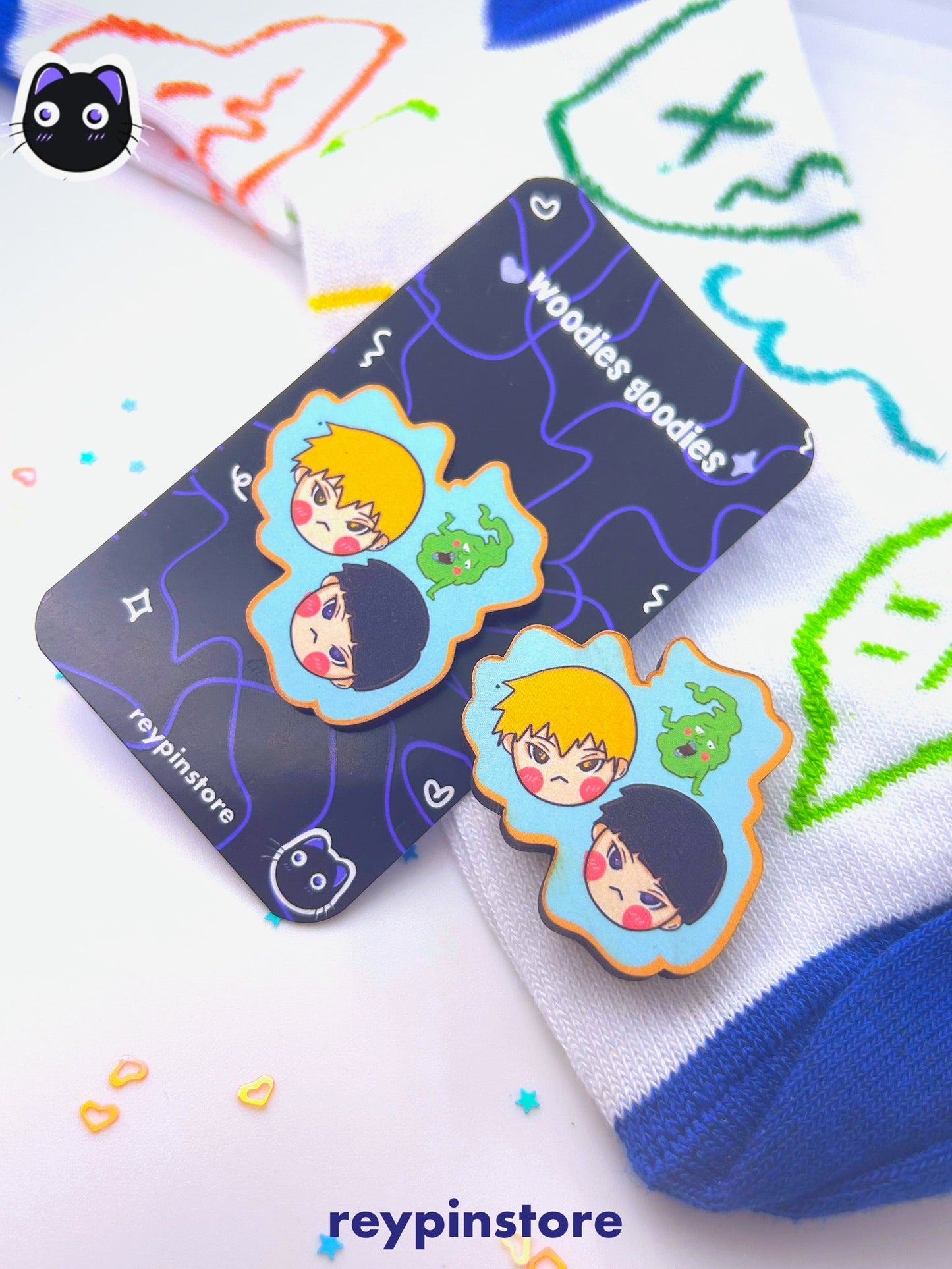 Mob, Dimple, Reigen Wooden Pin